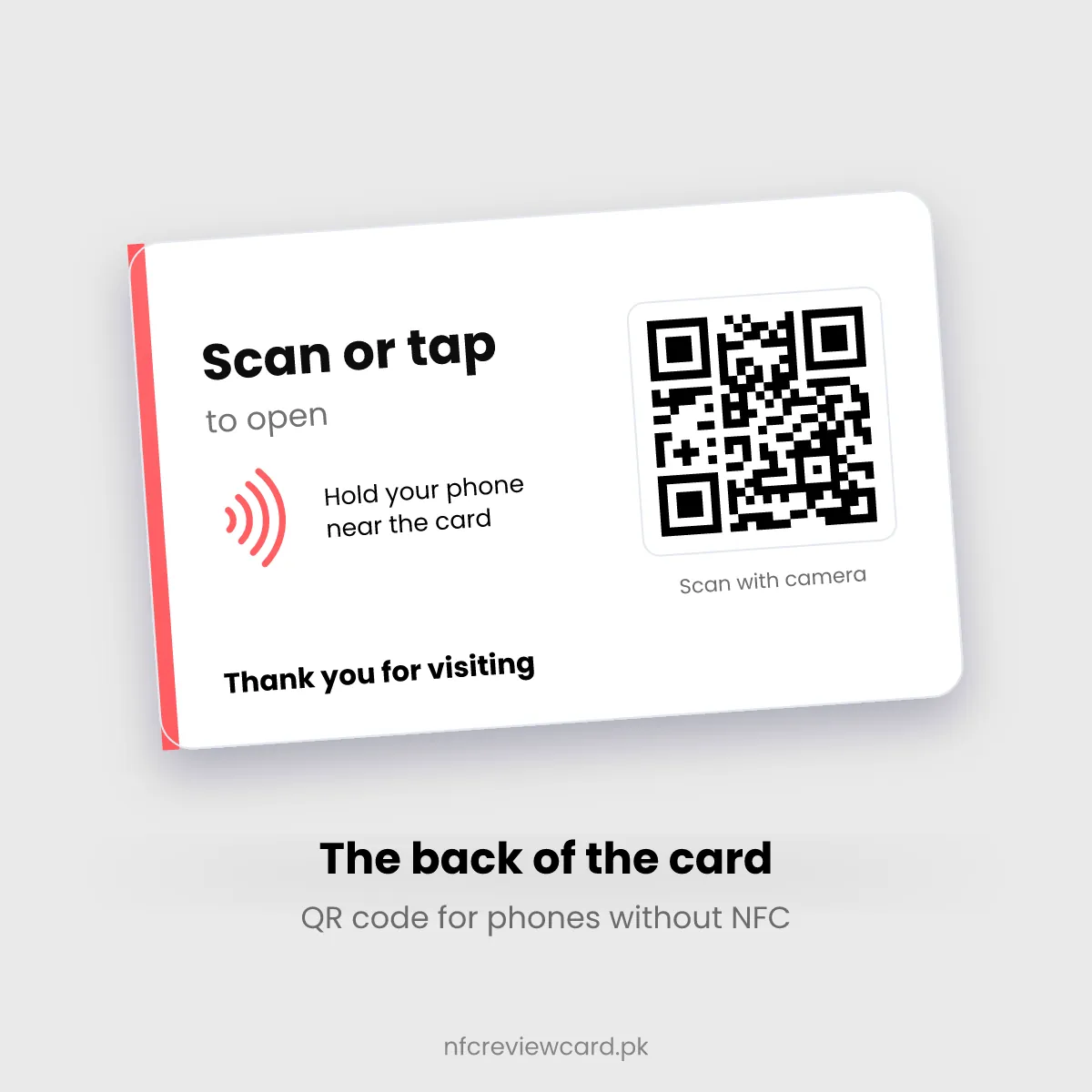 Back of the Airbnb NFC Card with QR code