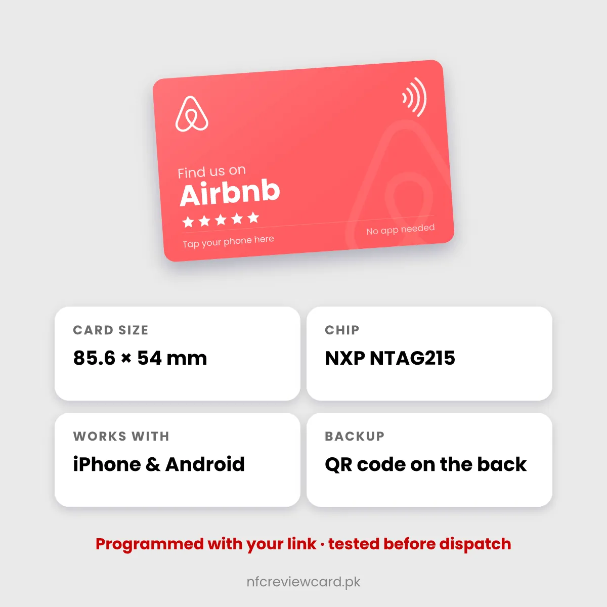 Airbnb NFC Card specifications