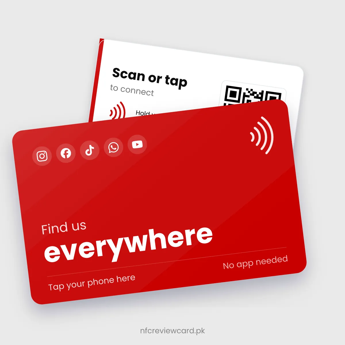All-in-One Social Media NFC Card, front and back