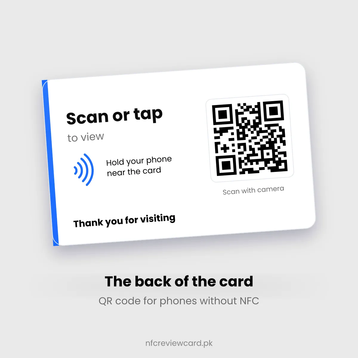 Back of the Behance NFC Card with QR code