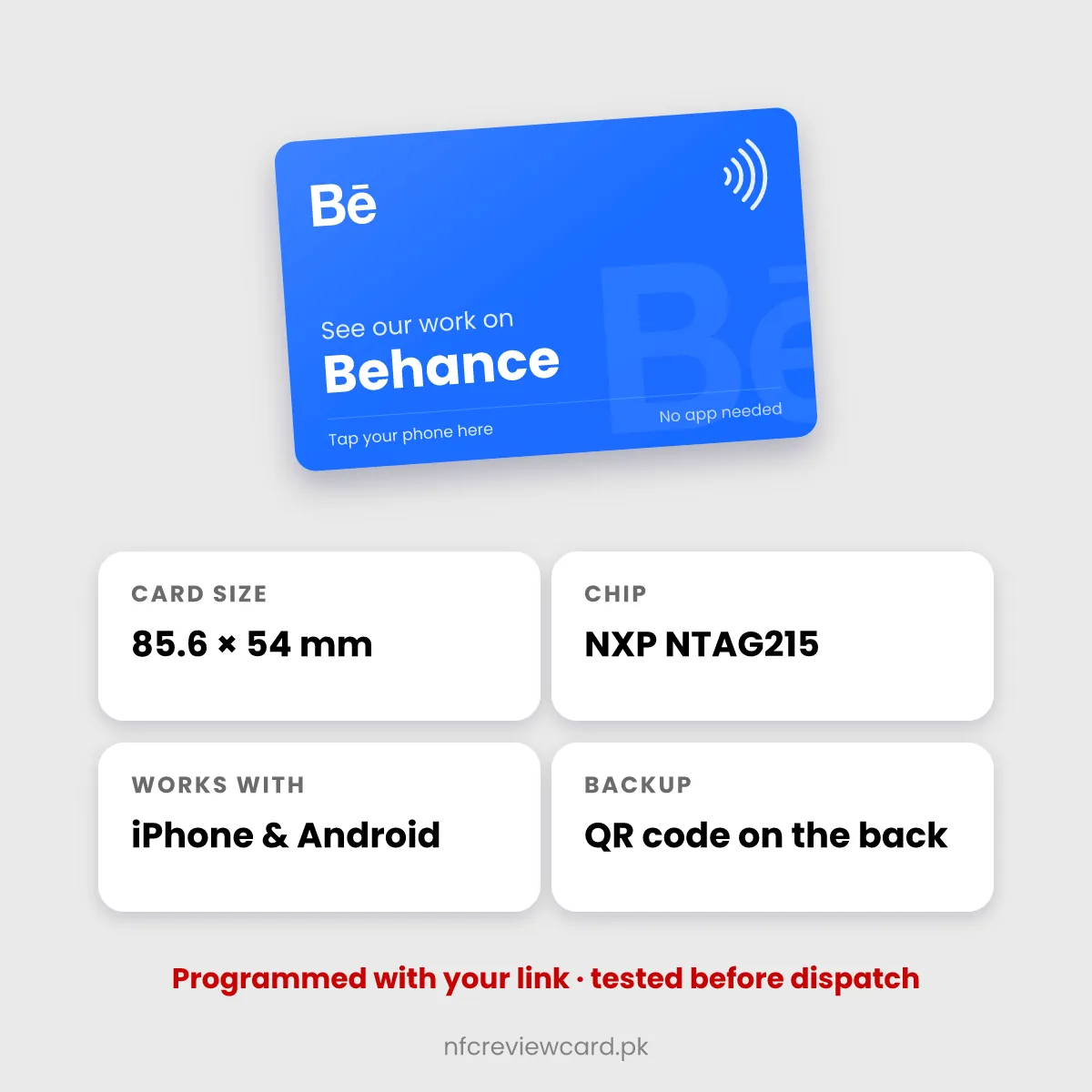 Behance NFC Card specifications