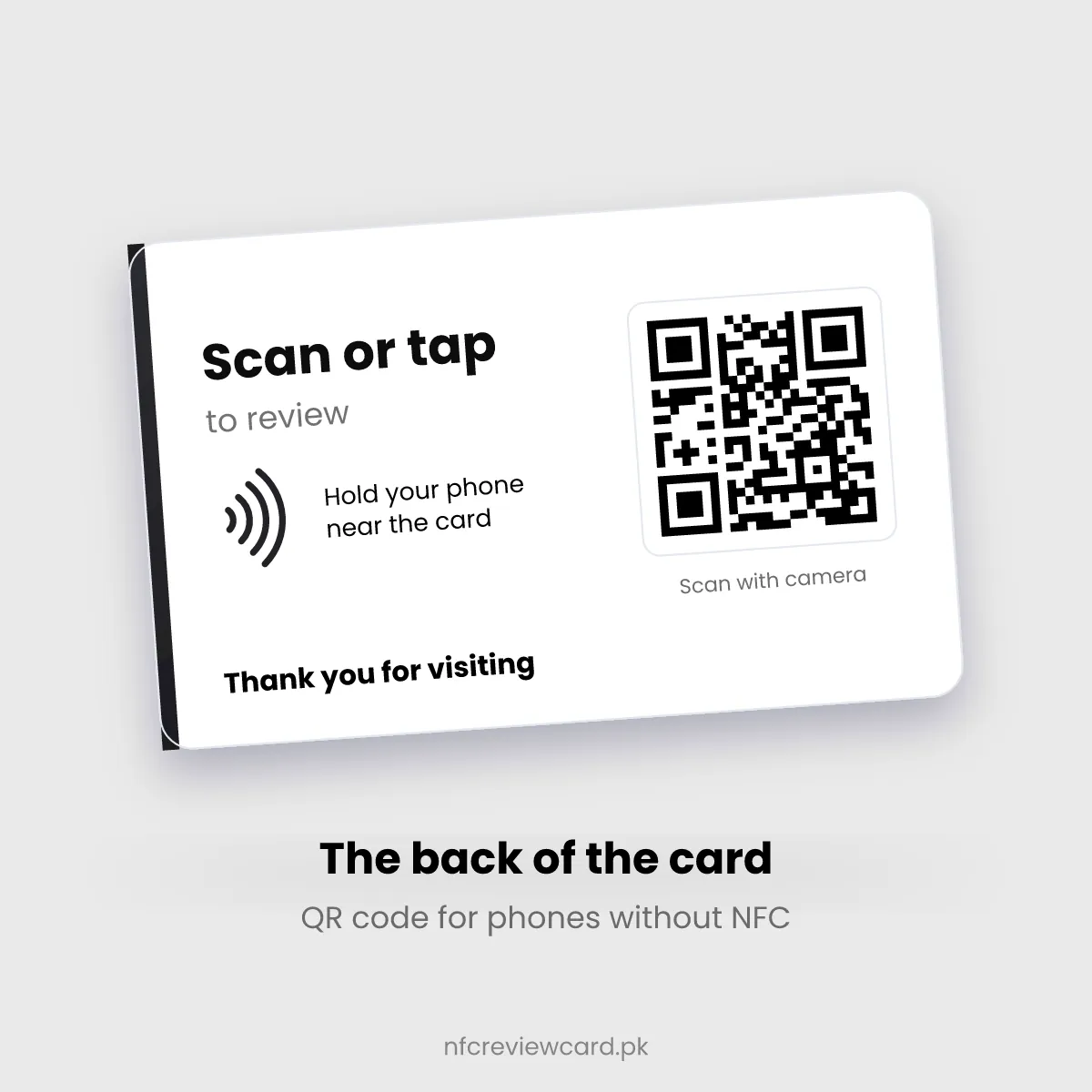 Back of the Feefo Review NFC Card with QR code