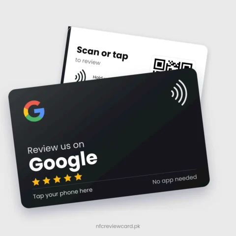Google Review NFC Card, front and back