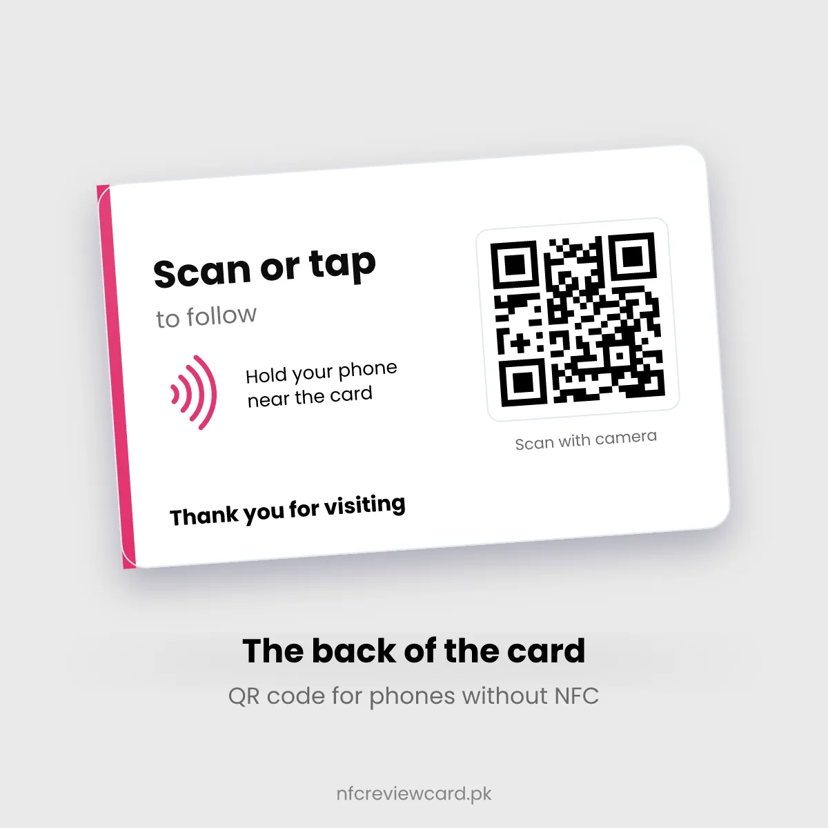 Back of the Instagram NFC Card with QR code