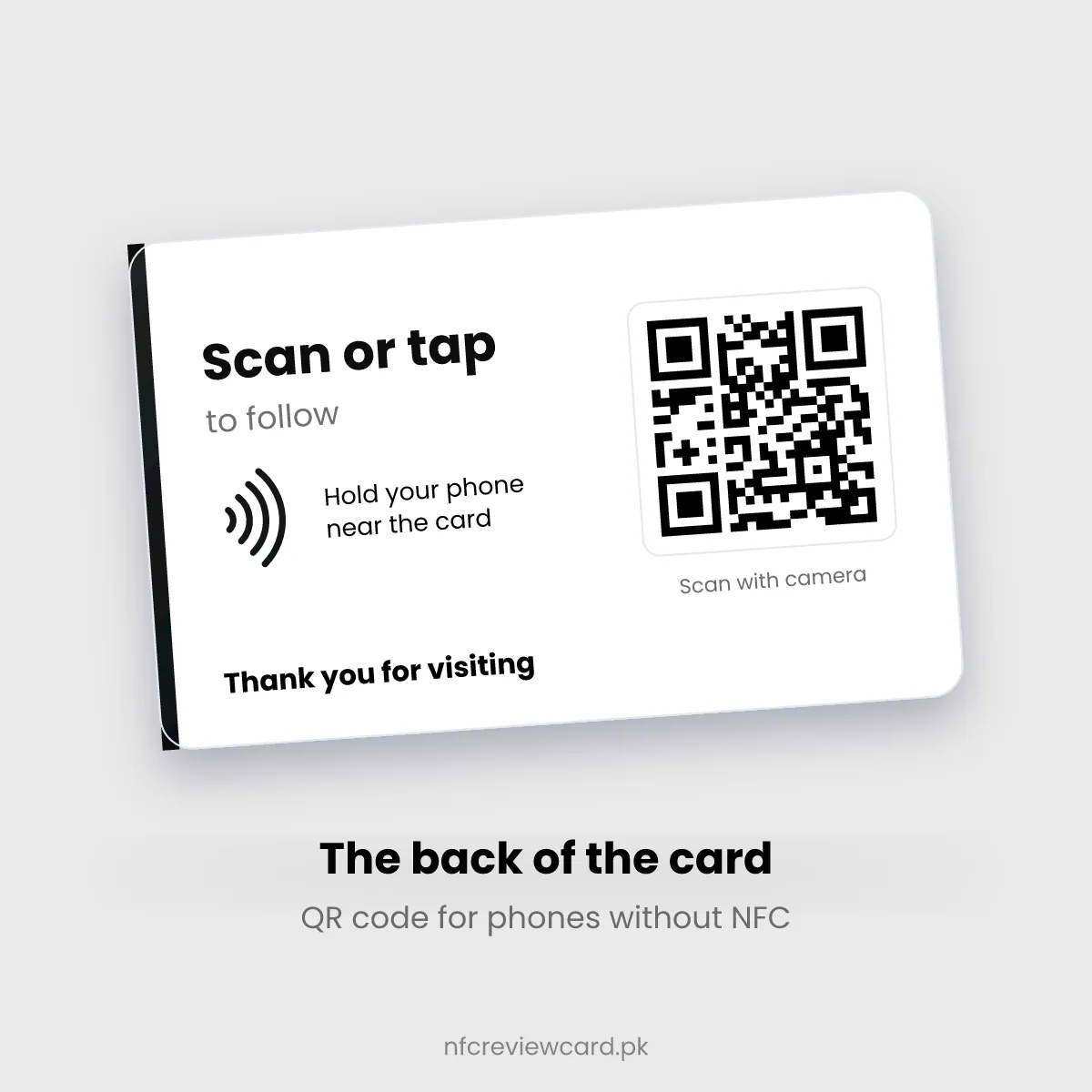 Back of the Kick NFC Card with QR code