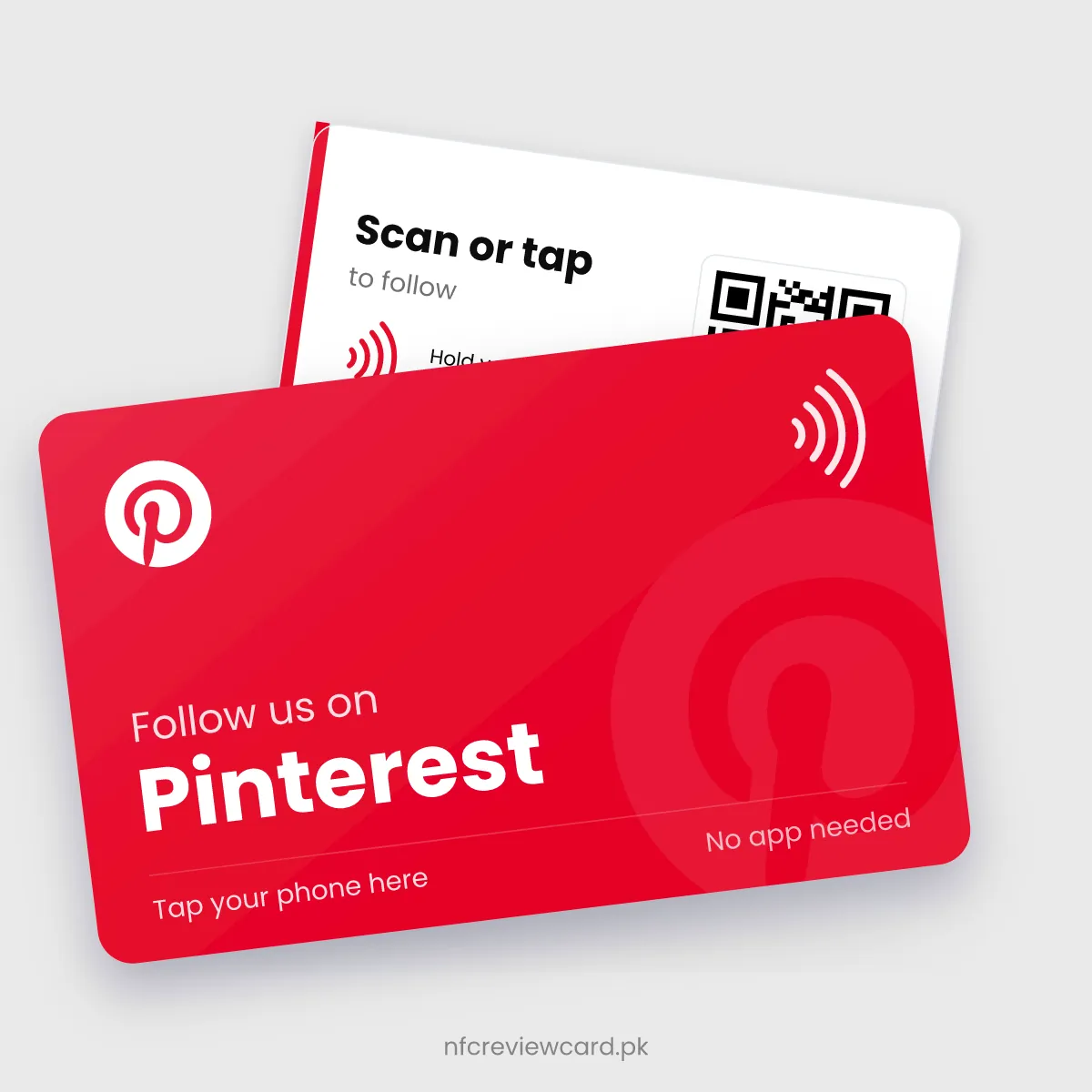 Pinterest NFC Card, front and back
