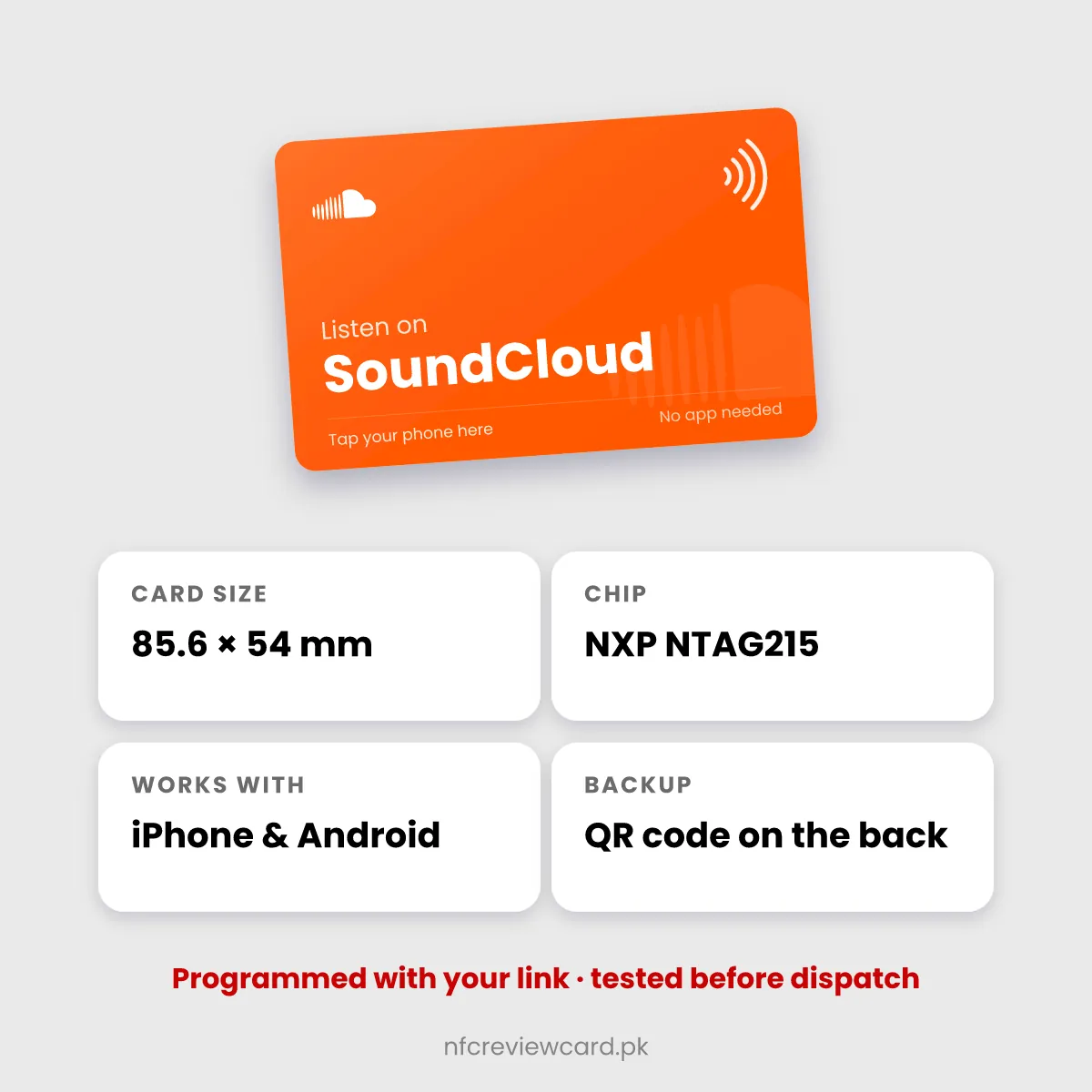 SoundCloud NFC Card specifications