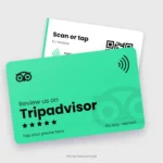 Tripadvisor Review NFC Card, front and back