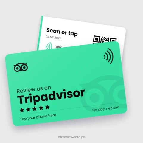 Tripadvisor Review NFC Card, front and back