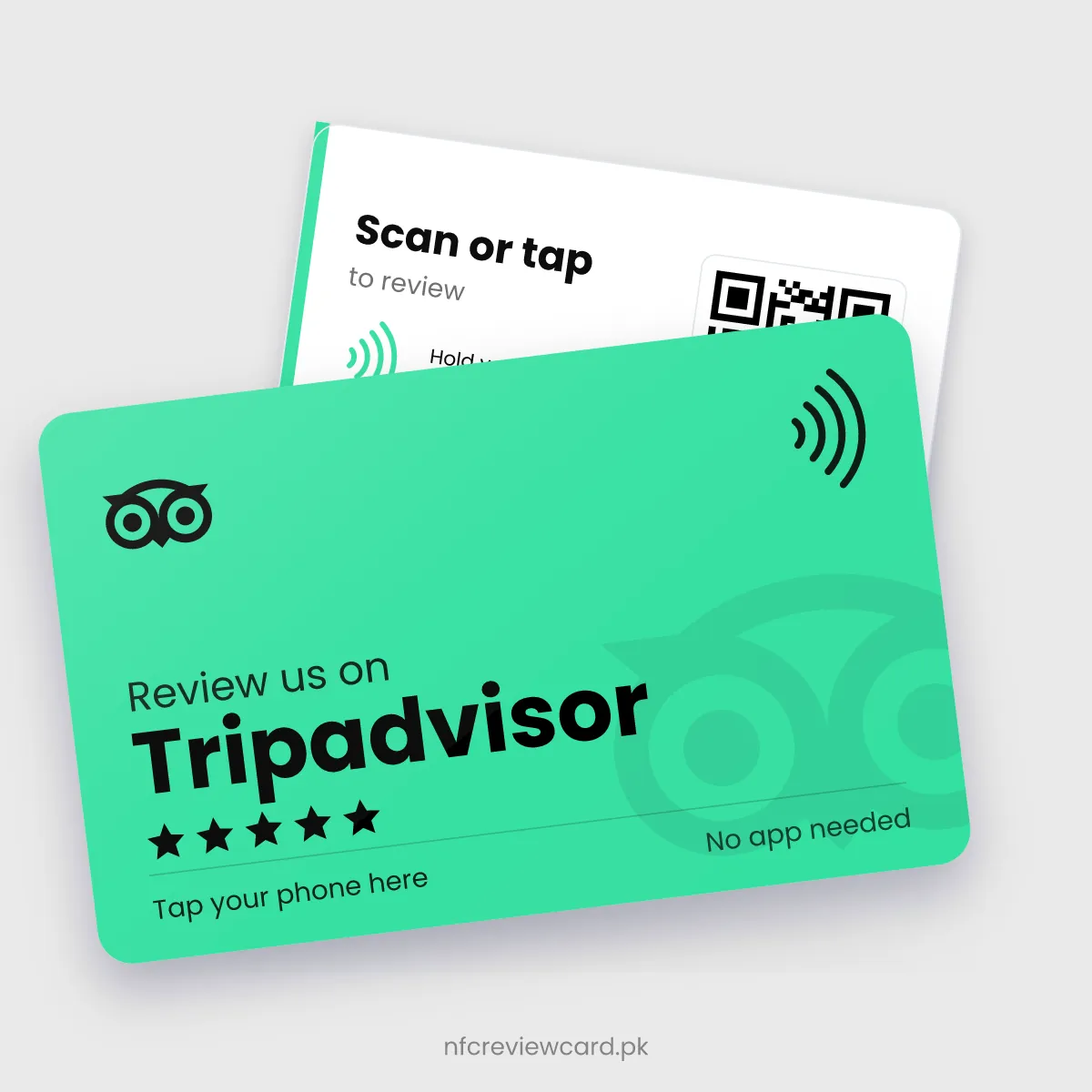 Tripadvisor Review NFC Card, front and back