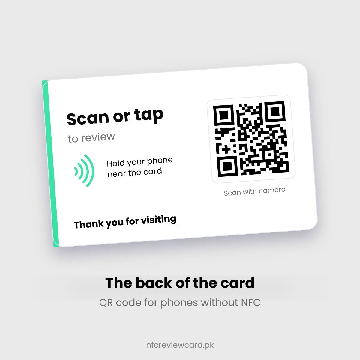 Back of the Tripadvisor Review NFC Card with QR code