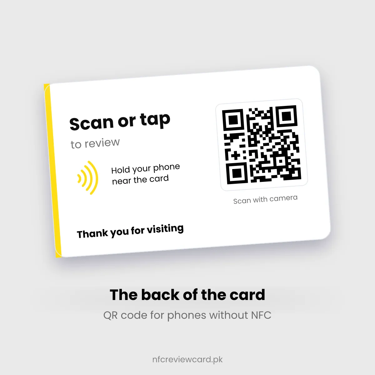 Back of the Trusted Shops NFC Card with QR code