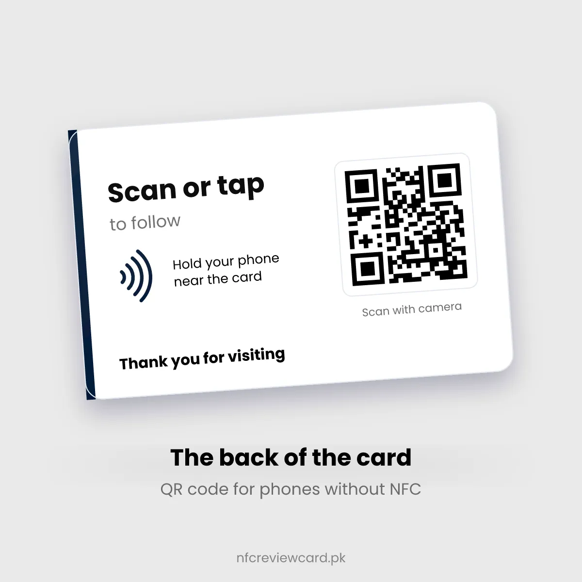 Back of the Tumblr NFC Card with QR code