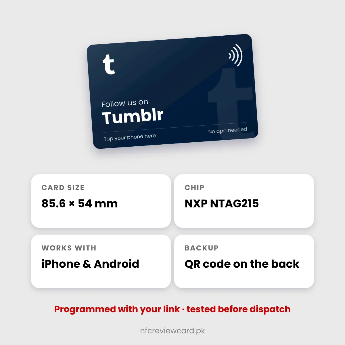Tumblr NFC Card specifications