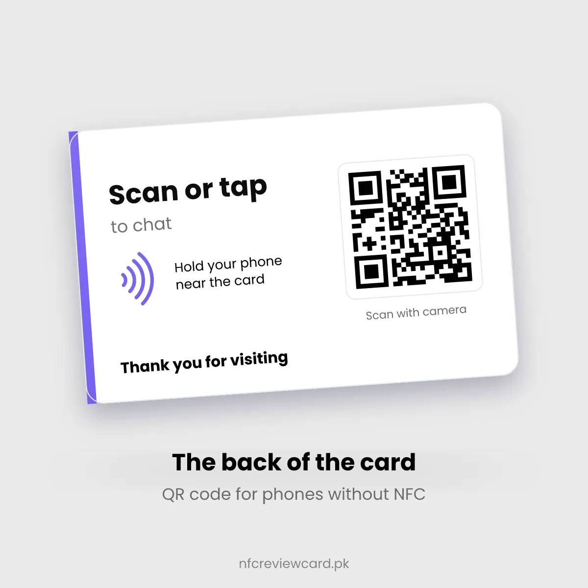 Back of the Viber NFC Card with QR code
