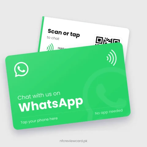 WhatsApp NFC Card, front and back