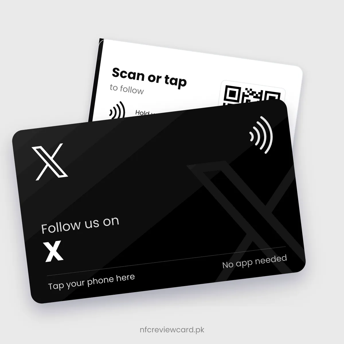 X (Twitter) NFC Card, front and back