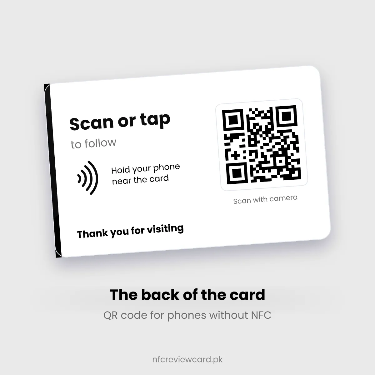 Back of the X (Twitter) NFC Card with QR code