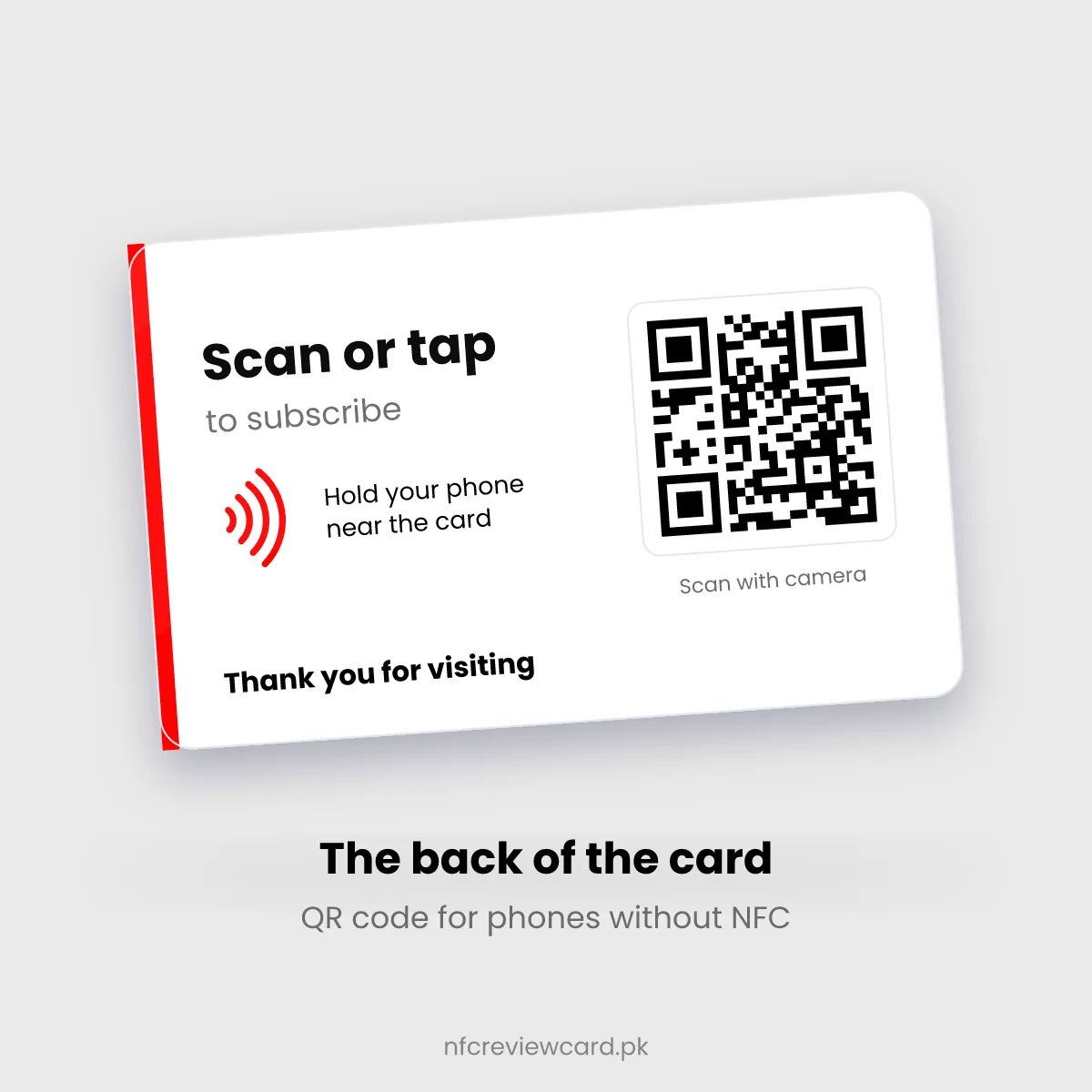 Back of the YouTube NFC Card with QR code